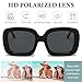Oversized Polarized Sunglasses Square Shades: Trendy Large Big Ladies Sun Glasses - Luxury Vintage Black Sunglasses UV Protection