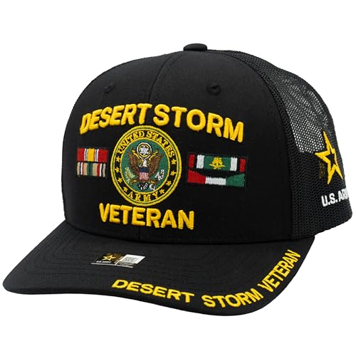 Image of Desert Storm Veteran Hat for Men Officially Licensed US Army Combat Veterans Embroidered Adjustable Baseball Cap