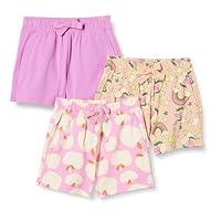 Amazon Essentials Mädchen Shorts zum Reinschlüpfen, 3er-Pack, Einhorn/Mauve/Äpfel, 8 Jahre