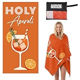 Aperol Spritz Strandhantuch 90x180cm Groß, 85% Polyester Mikrofaser Handtuch Schnelltrocknend,Weiches & Leichtes Handtücher, Beach Towel mit Tasche für Badezimmer, Strand, Reise, Schwimmen (A)