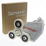 Yomaxer Tri-Spinner Fidget Toy Nylon PA Material Hybrid Si3N4 Ceramic Bearing Good for ADHD EDC Hand Killing Time (Cream white)