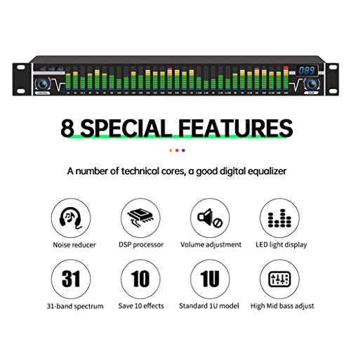 31 Bands Graphic Equalizer Audio al Equalizador De Audio Professional Sound Professional Equalizers (Color : Black) (Black) miniatura 4
