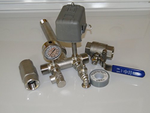 STAINLESS STEEL 1 x 11 Tank Tee Kit + UNION + VALVES Installation Water Well Pressure Tank with SQUARE D 30/50 M4 low yield pressure switch