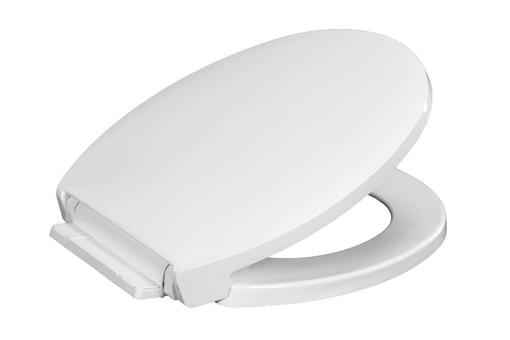 Centoco 1400SC-001 Luxury Plastic Round Toilet Seat with Slow Close, White