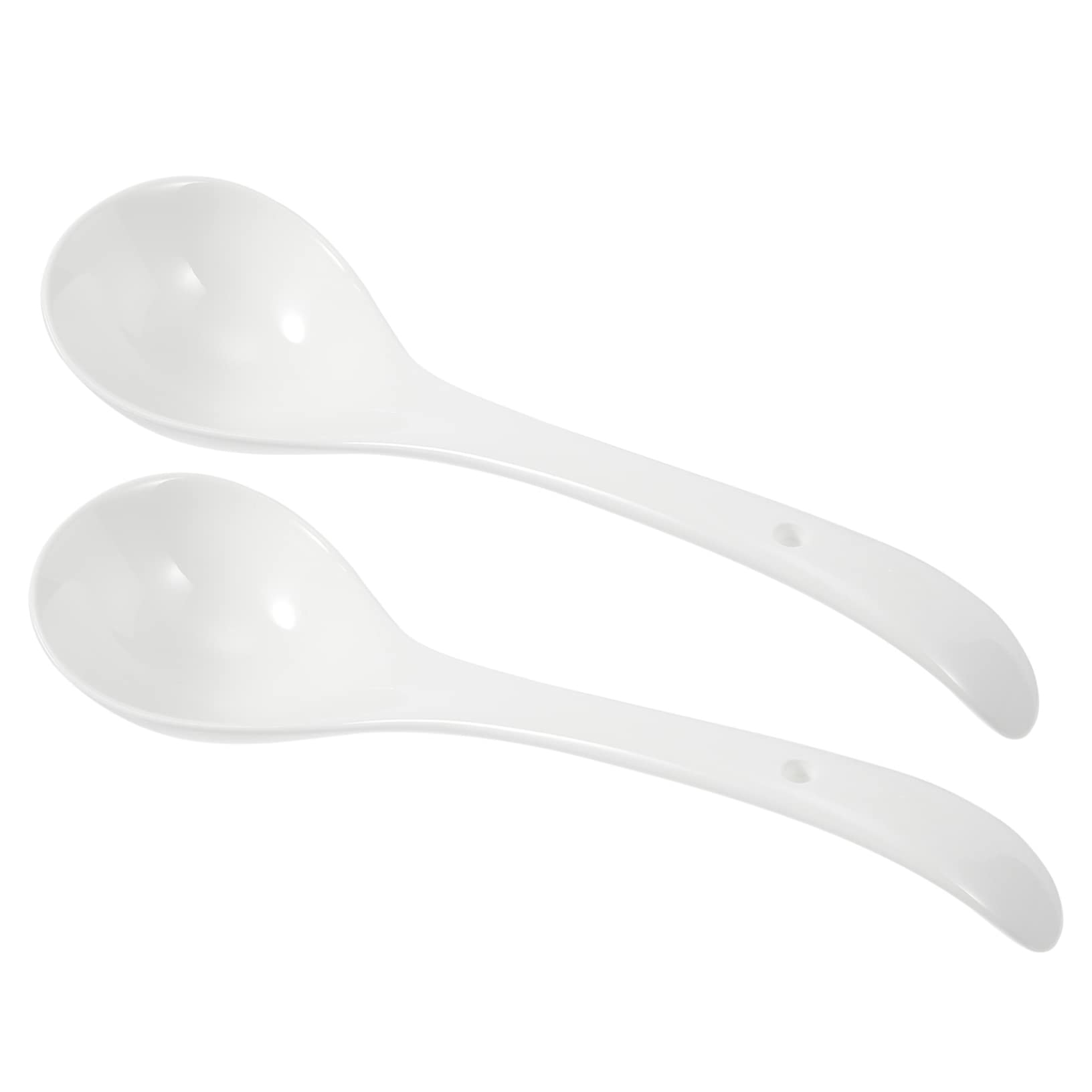 TOPBATHY Cucharas Para Sopa Cuchara De Cerámica Duradera Mango Para Restaurantes y Escuelas