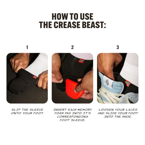 Image of Crease Beast Memory Foam Shoe Crease Protector - Stops Creases in New & Old Shoes - for Jordan's, Dunks, Air Force for Men's Sizes 9-12.5 - Standard