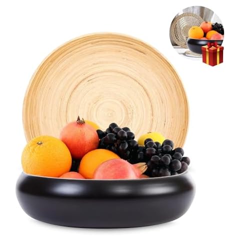 BaydenB Spun Bamboo Decorative Fruit Bowl Cover
