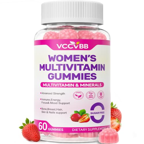 VCCVBB Women's Multivitamin Gummies, Strawberry Flavor, 60 Count