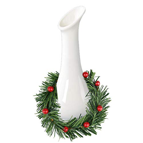 Lystaii 10Pcs Christmas Candle Rings Red Artificial Berry Candle Rings With Grass Mini Christmas Wreath For Pillar Candle Christmas Holiday Table Decorations Rustic Wedding Table Centerpiece (Medium) #TOP4