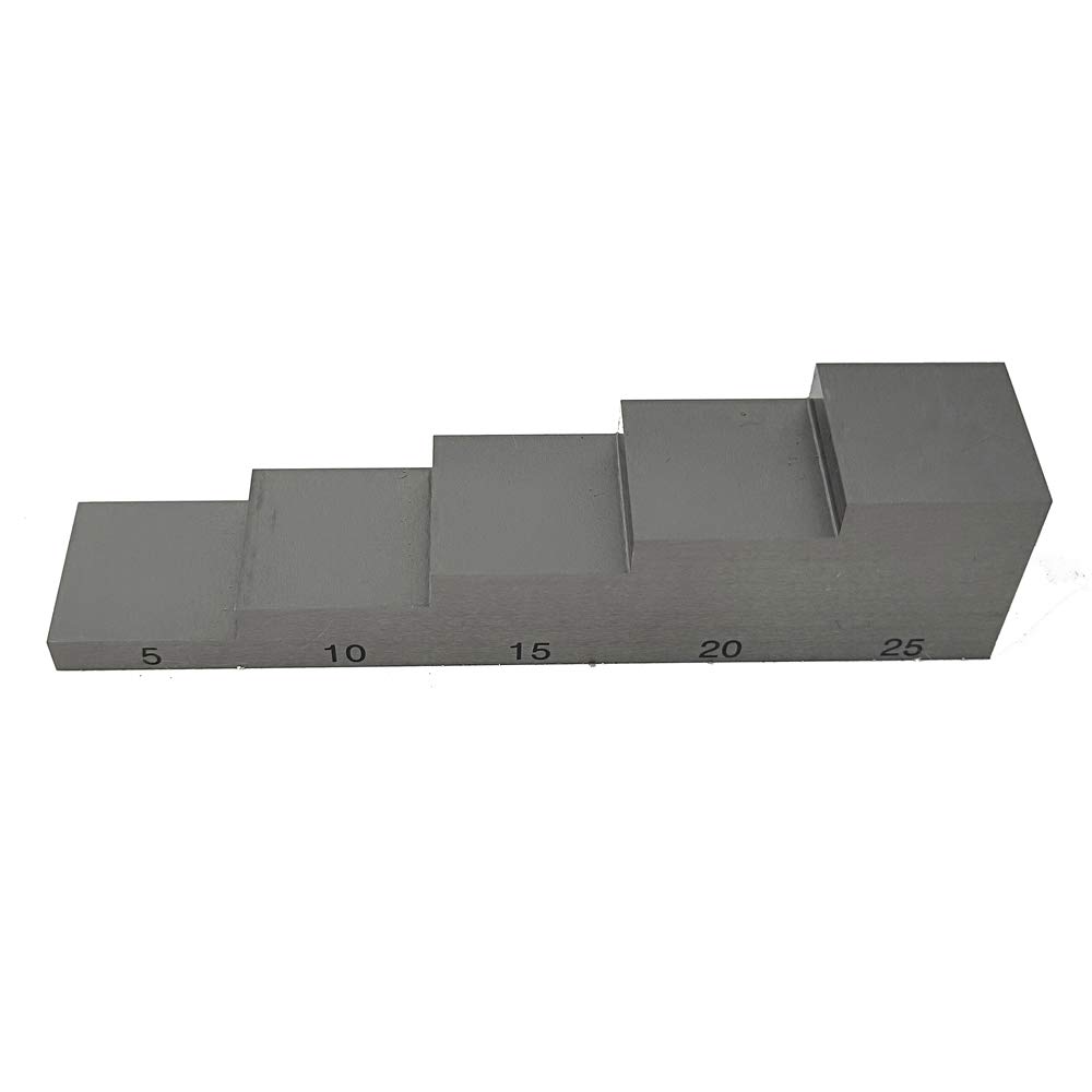Ultrasonic Calibration Test Block 5 Step 5mm 10mm 15mm 20mm 25mm 1018 Steel for Ultrasonic Thickness Gauge and Linearity in NDT Testing