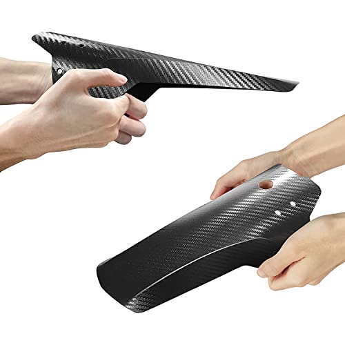 2Pcs Mountain Bike Fender Mtb Mud Guard, Adjustable Carbon Fiber Bicycle Mudguard Front + Rear Fender Set Compatible With 26"/27.5"/29" Waterproof Mountain Bike Mud Guards, Easy To Install #TOP2