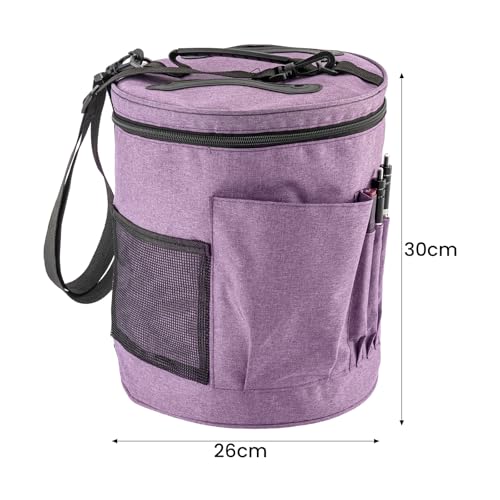 CaitongX Stricktasche 26x30 cm – Tragbare Garnaufbewahrung mit Reißverschluss und Schultergurt – Bild 3