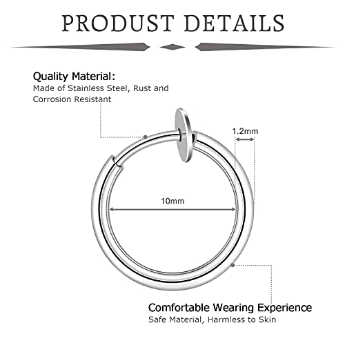 Mayhoop SCH-W-08-GX 16G Cartilage Earring Stud Hoop Tragus Stud Forward Helix Earrings Rook Daith Conch Stainless Steel Piercing Jewelry thumb #5