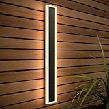 SolarCentre® Halo Rectangle Outdoor USB Solar Wall Light White and Warm White - 50cm