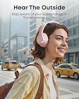 Soundcore by Anker Q20i Hybrid Active Noise Cancelling Headphones, Wireless Over-Ear Bluetooth, 40H Long ANC Playtime, Hi-Res Audio, Big Bass, Customize via an App, Transparency Mode (Pink) — image 6