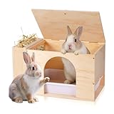 MOGOULUA 2 IN 1 Kaninchen Heuraufe & Haus