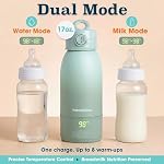 TRAVELISIMO Portable Bottle Warmer for Travel, Dual Heating Modes, Water & Breast Milk Warmer, Baby Bottle Warmer, Fast Heating & Long Battery Life, 17 Ounces Large Capacity, Chauffe Biberon Portatif