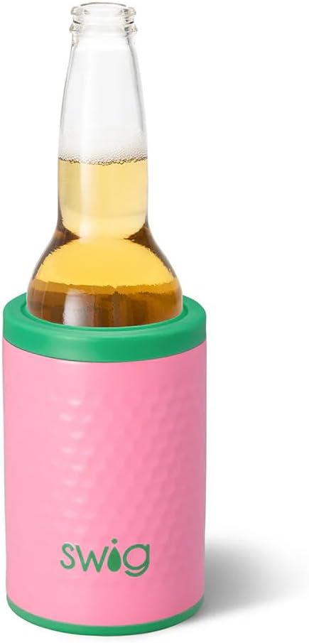 Swig Life 12oz Standard Can Cooler for Cans & Bottles, Azalea Golf Ball