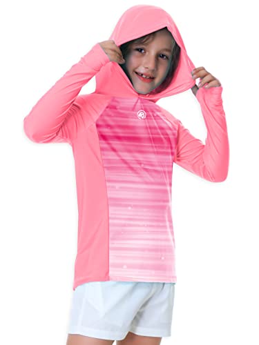 Image of AOBUTE Unisex Kids Long Sleeve Hoodie Rash Guard Boys UPF 50+ Swim Top with Thumb Hole 3-12 Years