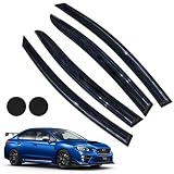 Rain Guards for WRX & STi 2015-2021 Models, Tape-on Side Window Deflectors Window Visors for Subaru Cars Accessories 4 Rain Guards ＆ 2 Car Coasters