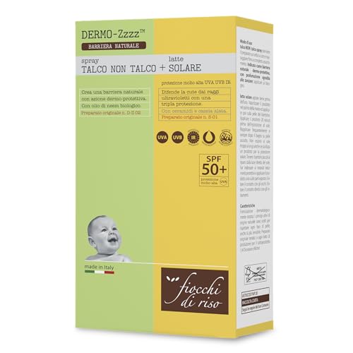 Fiocchi di Riso - Cofanetto Talco NON Talco Spray e Latte Solare 50+ - IDEA REGALO