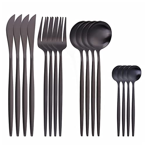 Couverts de table noirs set de vaisselle chic pour dîner