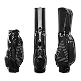 Golftasche, Outdoor Golf Stand Bag Tragbare PU-Leder-Golftasche Leichte Reise-Golfschlägertaschen...