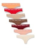 ropas mujeres imagenes  Calvin Klein Thong 7Pk Tanga, TPCA/Gentle/Red/CML/TFET/Exact/ORNG, L para Mujer