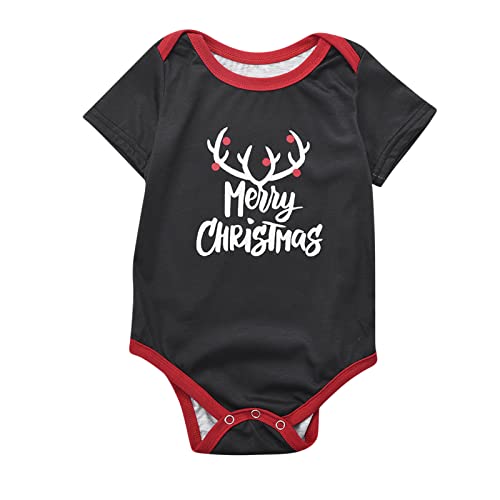 Matching Christmas Pyjamas Family Short Sleeve Christmas Pyjamas for Family Plaid Reindeer Pajamas Set Tops and Shorts Holiday Xmas Sleepwear Nightwear for Women Men Kids Baby Black 12 Years - Image 6