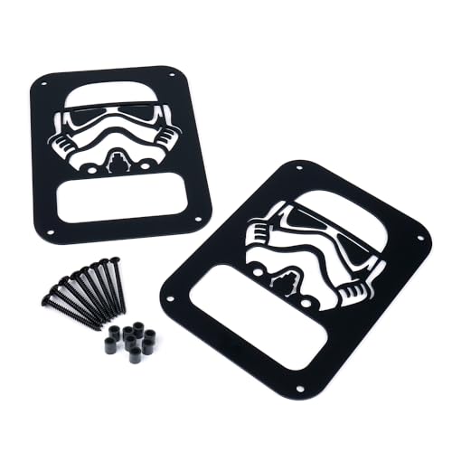 Xprite Black Tail Light Guard for Rear Tail Light Cover for 2007-2018 Jeep Wrangler JK Unlimited - Pair