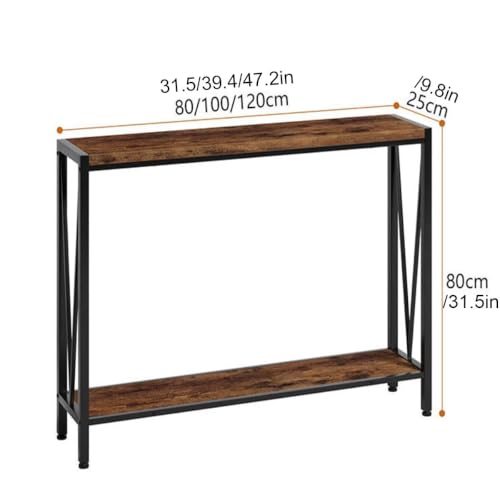 Consola recibidor madera maciza entrada estrecha con almacenamiento 4