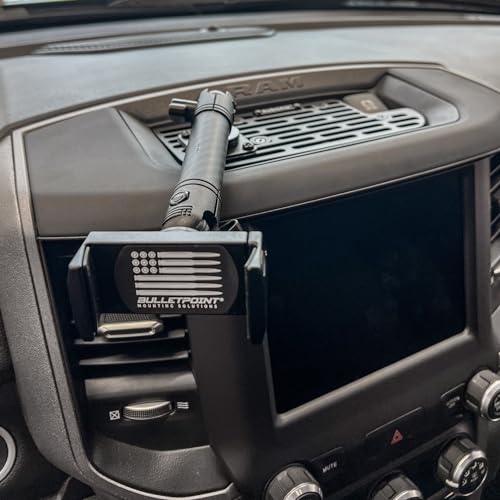 Bulletpoint Multiple Device Metal Dash Mount Cell Phone Holder Compatible with 2019+ RAM Truck 1500, 2500, 3500, TRX, RHO (RubiGrid v2 Spring-Loaded) by Bulletpoint - Image 2