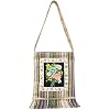 Leimandy Boho Embroidered Crossbody Bag - Vintage Floral Hippie Style Shoulder Bag with Pocket, 11x11 Inch L6 | Handmade