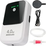 Ghosthorn Silent Dual Operating Mode Rechargeable Aerator for Fish, Large Capacity Aquarium Air Pump with Universal Clip for Most Bait Buckets 8000mAh