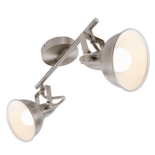 BRILONER - Lámpara de Techo, 2 focos, retro, iluminación de salón clásica, E14, máx. 40 W, 30.4 x 10 x 18.1 cm, color Gris, lamparas de techo salon, lampara techo dormitorio