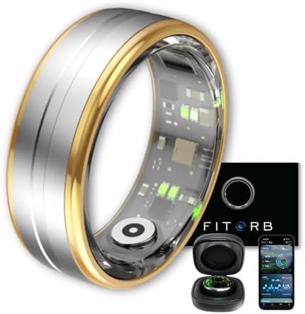 Fitorb Smart Ring Pro - Das Original. High-Tech Fitness- & Gesundheitsring, Schlafanalyse, 24/7 Aktivitätstracking. Temperaturmessung, Stress. Proberinge. (Saturn, Silber, 18,3 mm
