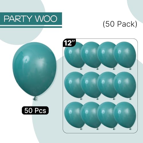 Image of PartyWoo Slate Blue Balloons 50pcs Dusty Blue Boho Neutral Color 12 Inch
