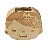  Caja de almacenamiento creativa para dientes de bebé, caja de almacenamiento de madera, soporte para dientes para niños, caja organizadora, recuerdo de dientes de leche para niñas y niños - Madera