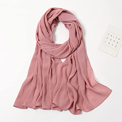 XYGJZ 2pcs Set Women Chiffon Scarves Soft Crinkle Crepe Hijab Long Scarf Wrap Scarves Muslim Shawl3