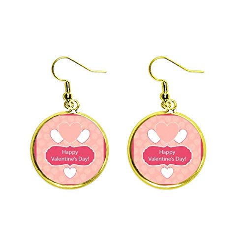 Pendientes de gota rosa y blanco joyería de oro ideal para citas y cenas románticas