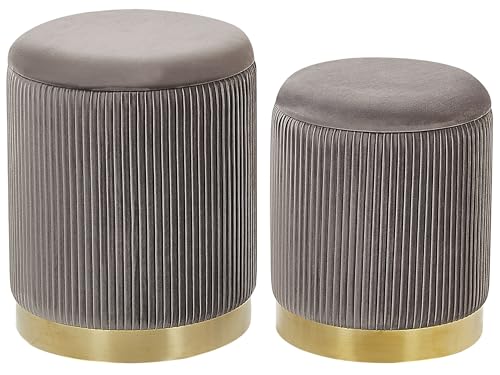 Beliani Conjunto de 2 pufs con almacenaje