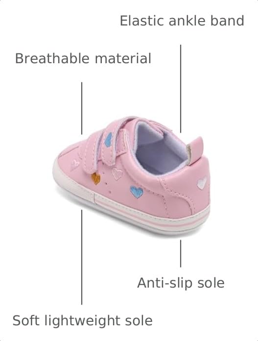 Image of Clowora Baby Boys Girls Shoes Non-Slip Rubber Sole Sneakers Infant First Walking Toddler Crib Shoes Newborn Loafers Flats.