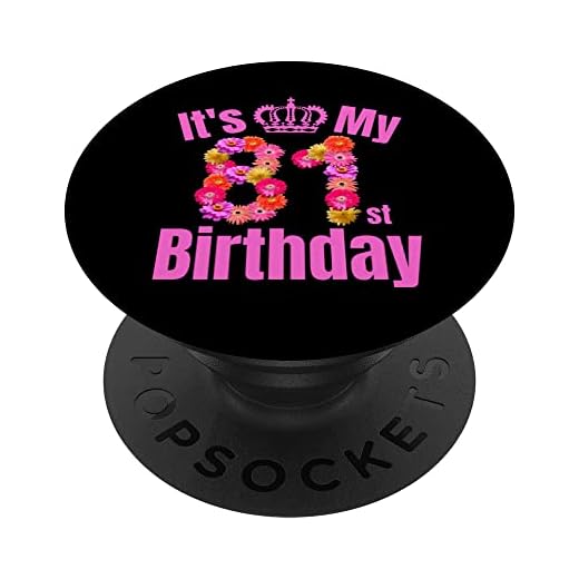 81 Año viejo cumpleaños mujeres flor su 81 cumpleaños PopSockets PopGrip Intercambiable
