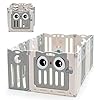 COSTWAY Grondbox baby, 12 HDPE paneel babybox speelbox, opvouwbare baby speelruimte met veiligheidsslot & educatief…