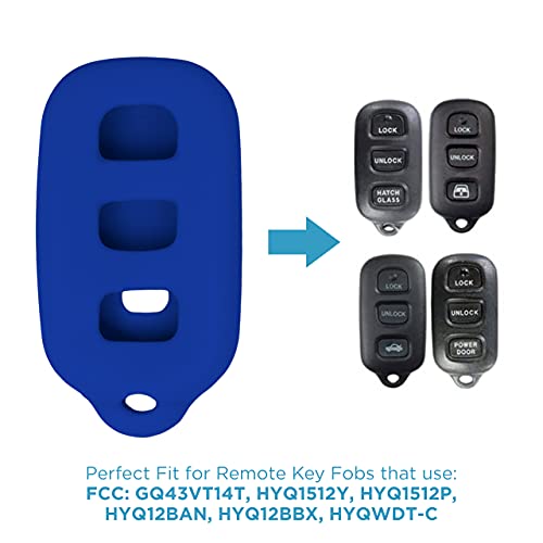 Keyless2Go Replacement For New Silicone Cover Protective Case For Remote Key Fobs With Fcc Gq43Vt14T Hyq12Bbx Hyq1512Y Hyq12Ban - Blue #TOP4