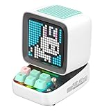 Ounfhtrttk Ditoo-PRO Retro Pixel Art Altoparlante Bluetooth Portatile Orologio Sveglia Pannello LED Fai-da-Te, Regalo Carino per Decorazione della Casa Bianco