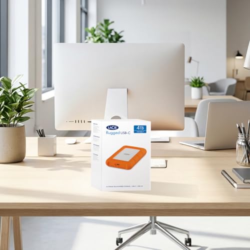 Disco duro antigolpes LaCie Rugged USB-C 4TB portátil con servicio Rescue Data Recovery integrado 5