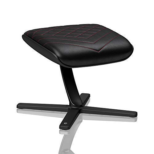 noblechairs Footrest for Gaming Chair - Office Chair - PU Leather - Footrest - Practical Adjustment - 360° Rotatable - 57° Tiltable - BlackRed