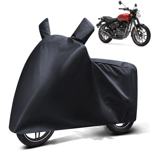 Image of FABTEC Waterproof Bike Body Cover Compatible for Royal Enfield Hunter 350, A3 (Black)