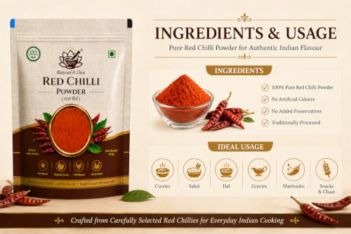 Image of SCM Natural & Desi Red Chilli Powder | Premium Quality Lal Mirch Powder | Rich Aroma | 250g